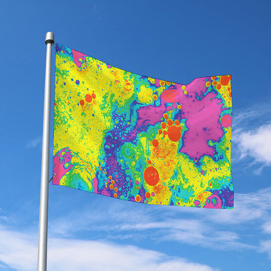 Colorful Acid Melt Print Polyester Flag
