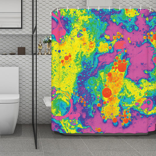 Colorful Acid Melt Print Polyester Shower Curtain