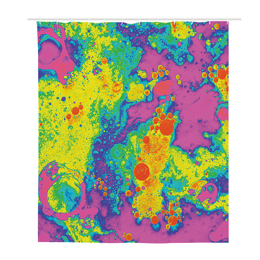 Colorful Acid Melt Print Polyester Shower Curtain