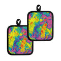 Colorful Acid Melt Print Pot Holders