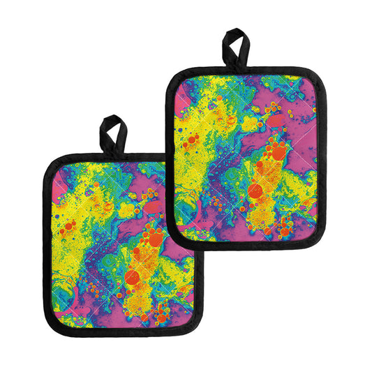 Colorful Acid Melt Print Pot Holders