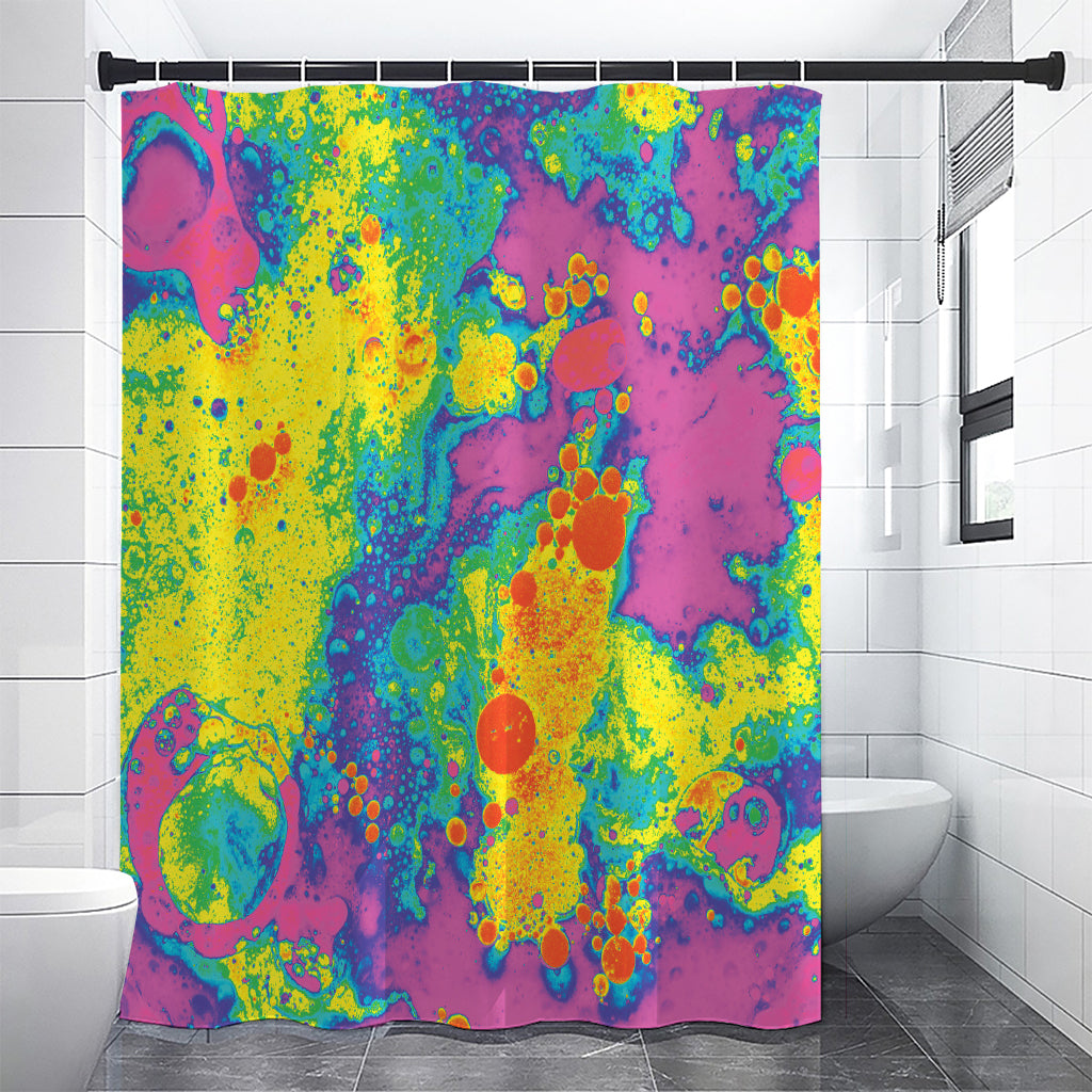 Colorful Acid Melt Print Premium Shower Curtain