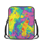 Colorful Acid Melt Print Rectangular Crossbody Bag