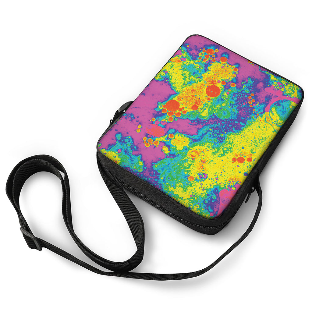 Colorful Acid Melt Print Rectangular Crossbody Bag