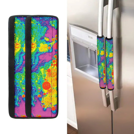 Colorful Acid Melt Print Refrigerator Handle Covers