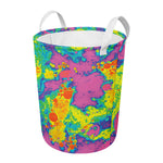Colorful Acid Melt Print Round Laundry Basket