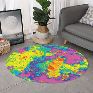 Colorful Acid Melt Print Round Rug