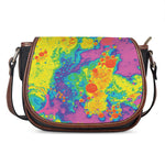 Colorful Acid Melt Print Saddle Bag