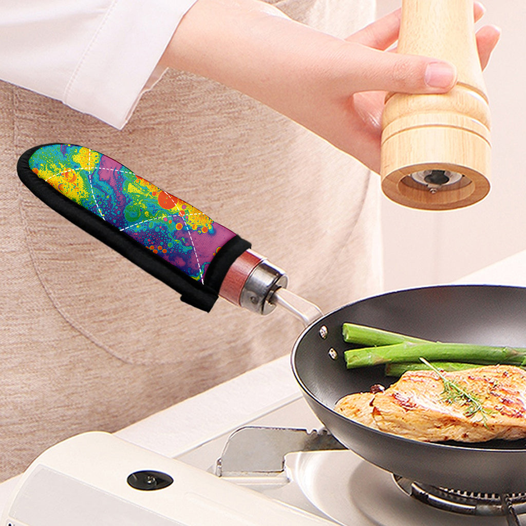 Colorful Acid Melt Print Skillet Handle Cover
