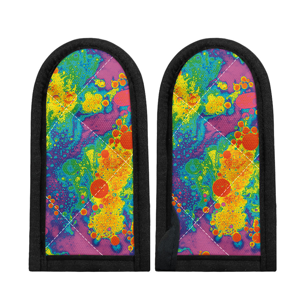 Colorful Acid Melt Print Skillet Handle Cover