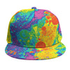 Colorful Acid Melt Print Snapback Cap