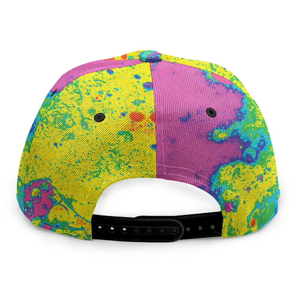 Colorful Acid Melt Print Snapback Cap