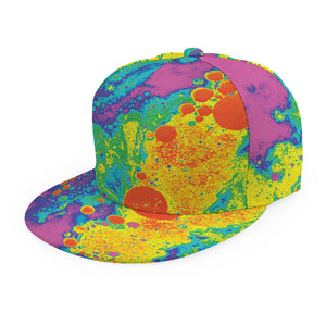 Colorful Acid Melt Print Snapback Cap