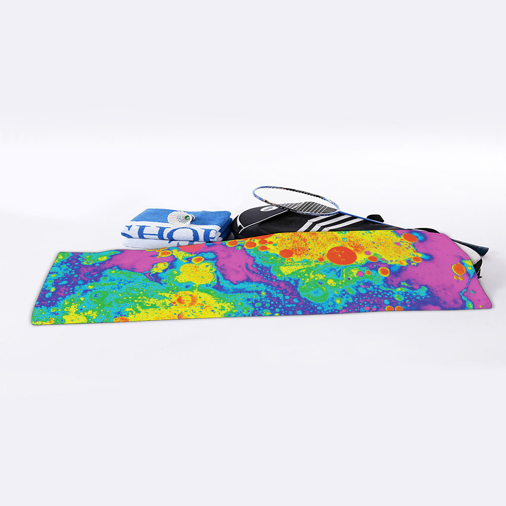 Colorful Acid Melt Print Sports Towel