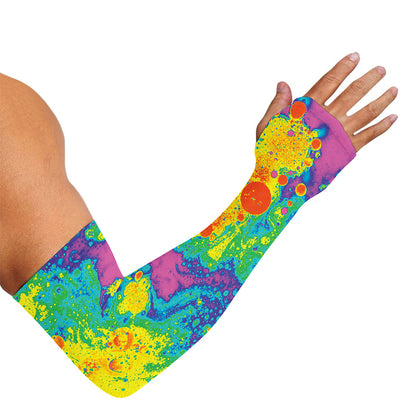 Colorful Acid Melt Print Sun Protection Arm Sleeves
