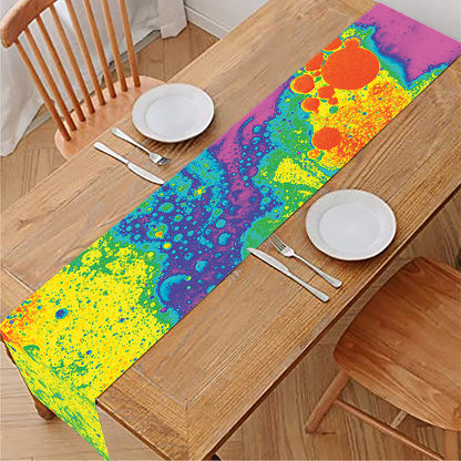 Colorful Acid Melt Print Table Runner