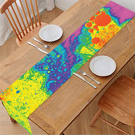 Colorful Acid Melt Print Table Runner