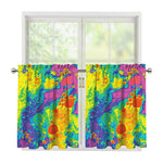 Colorful Acid Melt Print Tier Curtains