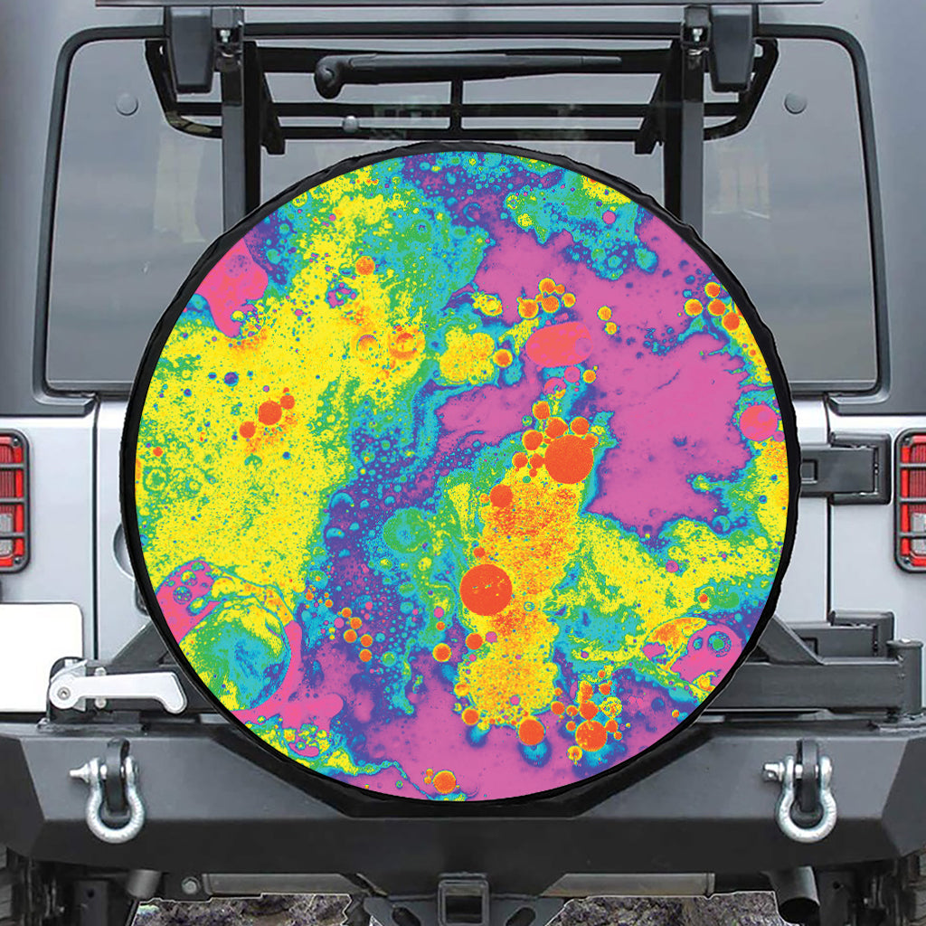 Colorful Acid Melt Print Tire Cover