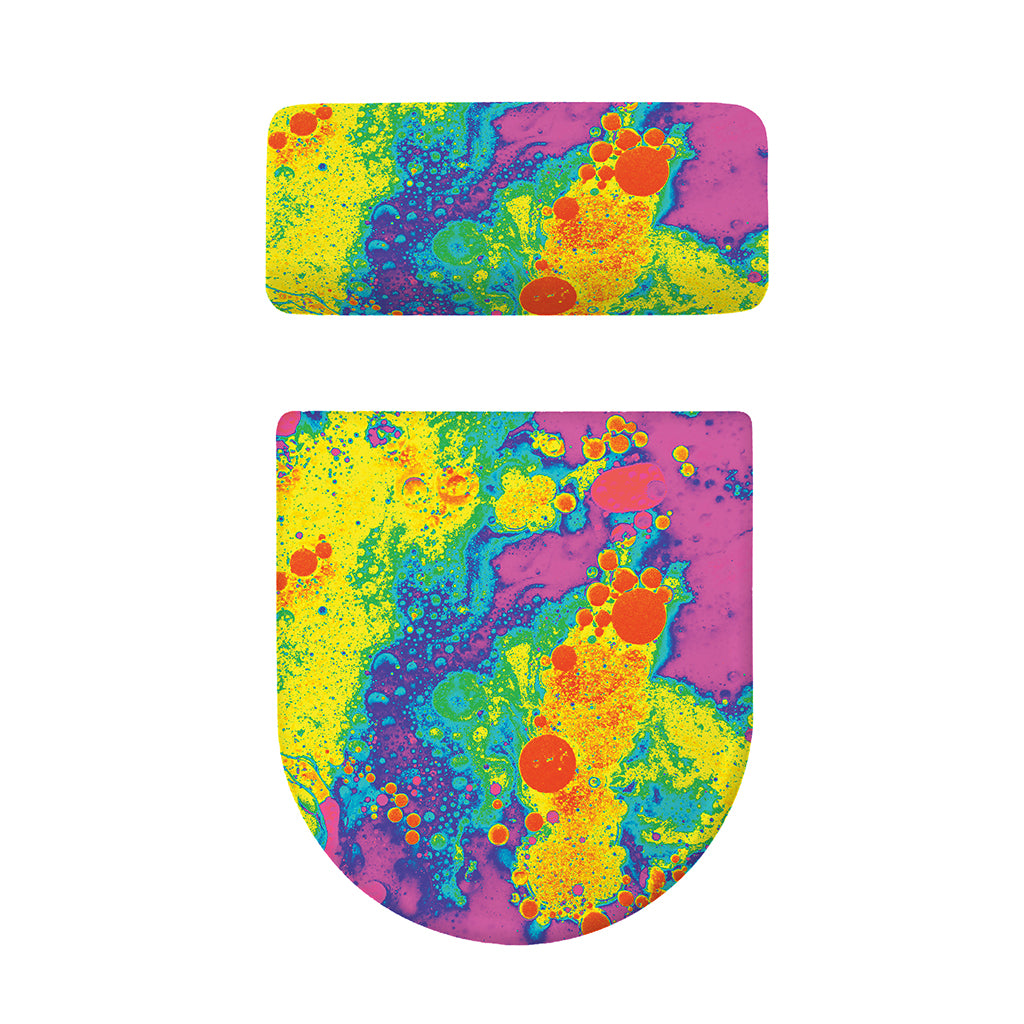 Colorful Acid Melt Print Toilet Lid And Tank Cover Set