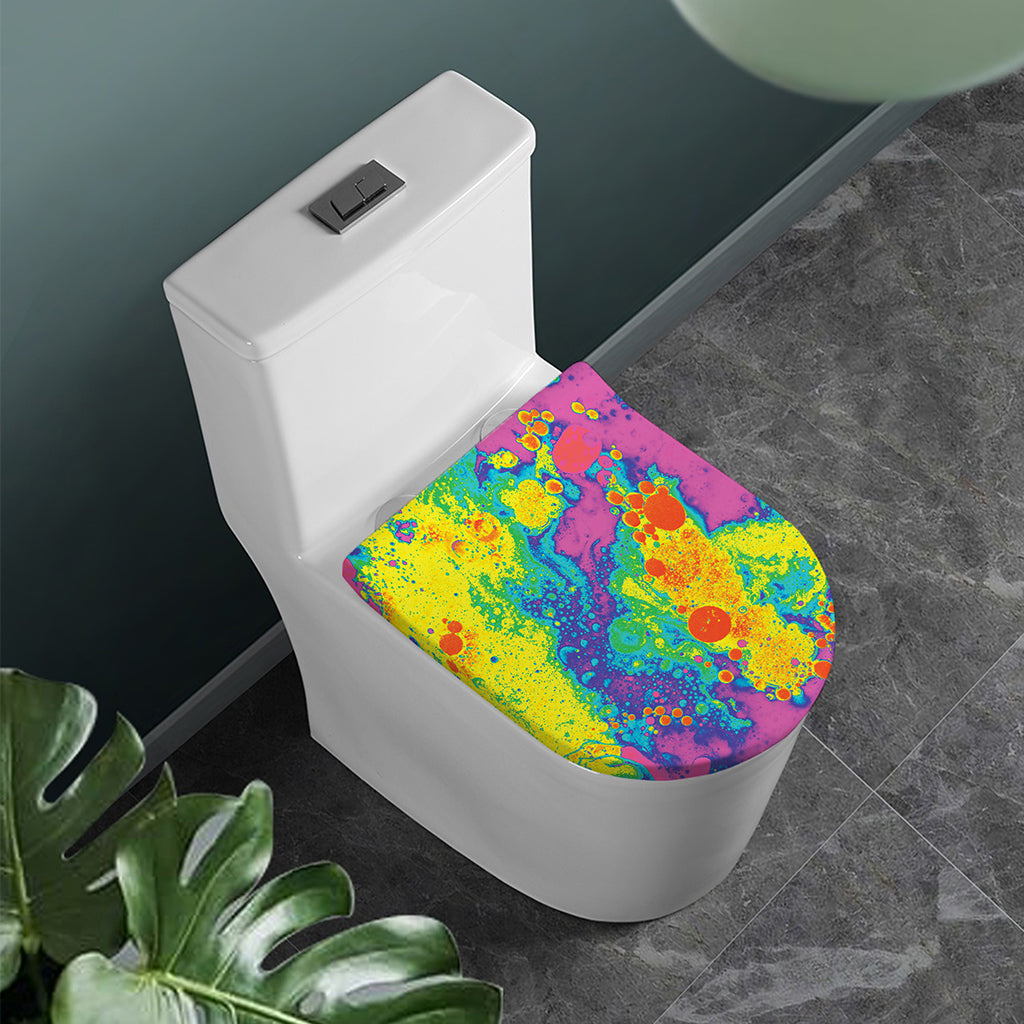 Colorful Acid Melt Print Toilet Lid Cover