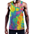 Colorful Acid Melt Print Men's Workout Tank Top