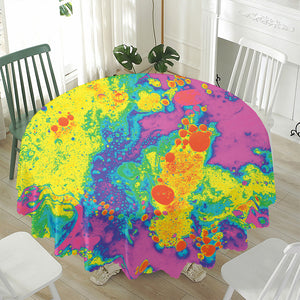 Colorful Acid Melt Print Waterproof Round Tablecloth