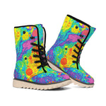 Colorful Acid Melt Print Winter Boots