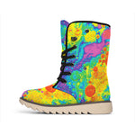 Colorful Acid Melt Print Winter Boots