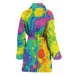 Colorful Acid Melt Print Women's Bathrobe