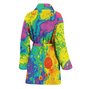 Colorful Acid Melt Print Women's Bathrobe