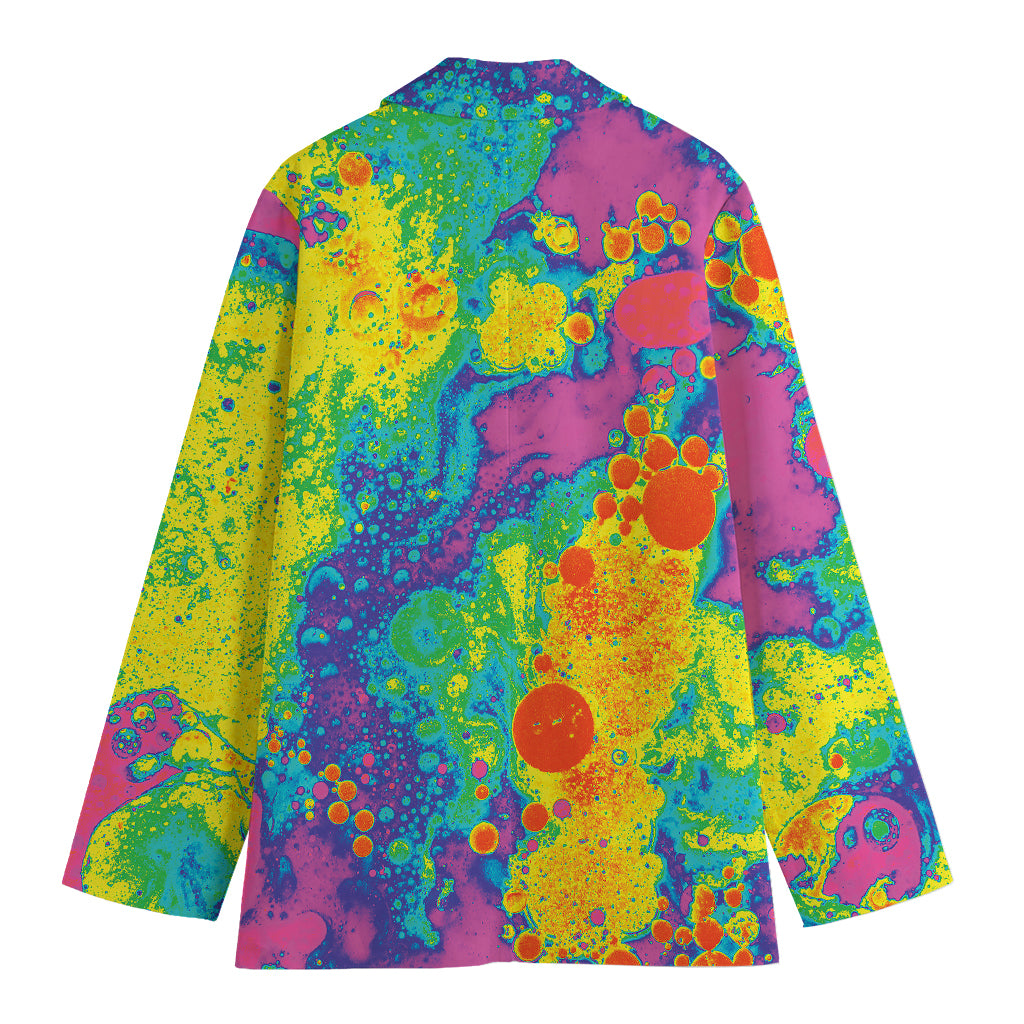 Colorful Acid Melt Print Women's Blazer