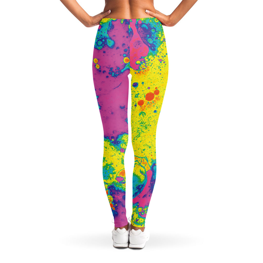 Colorful Acid Melt Print Women's Leggings