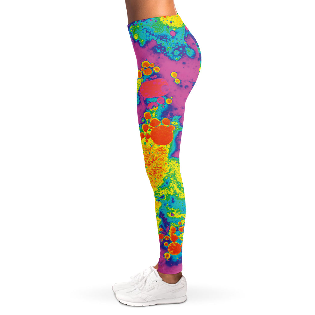 Colorful Acid Melt Print Women's Leggings