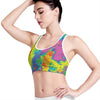 Colorful Acid Melt Print Women's Sports Bra