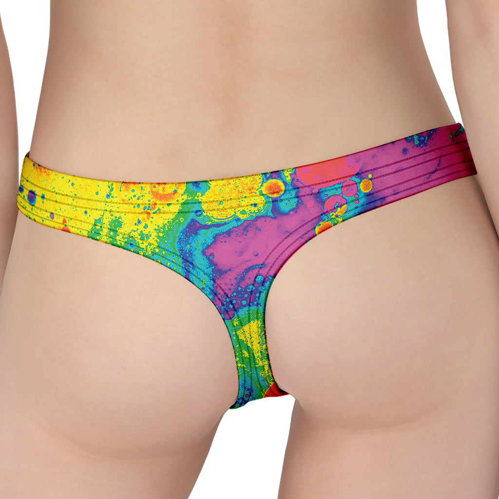 Colorful Acid Melt Print Women's Thong