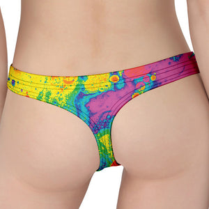 Colorful Acid Melt Print Women's Thong