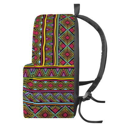 Colorful African Inspired Pattern Print Backpack