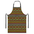 Colorful African Inspired Pattern Print Bib Apron With Pocket