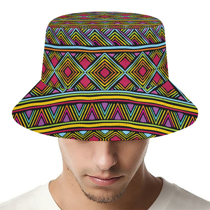 Colorful African Inspired Pattern Print Bucket Hat