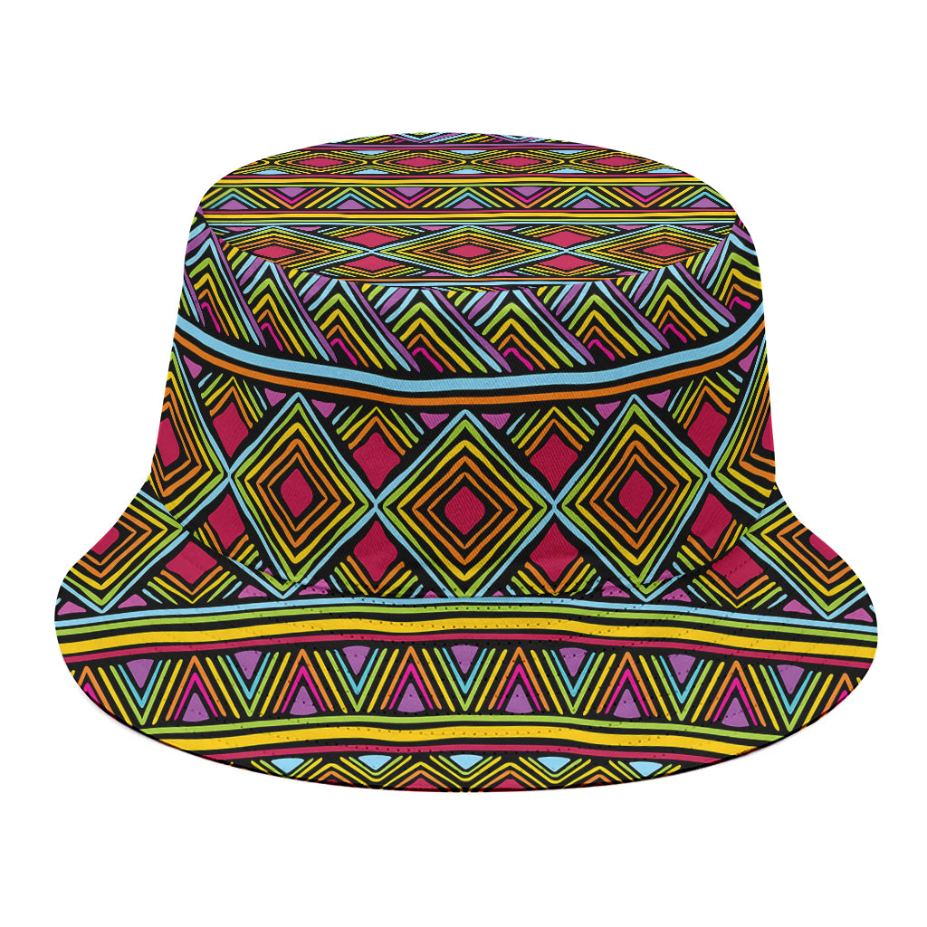Colorful African Inspired Pattern Print Bucket Hat