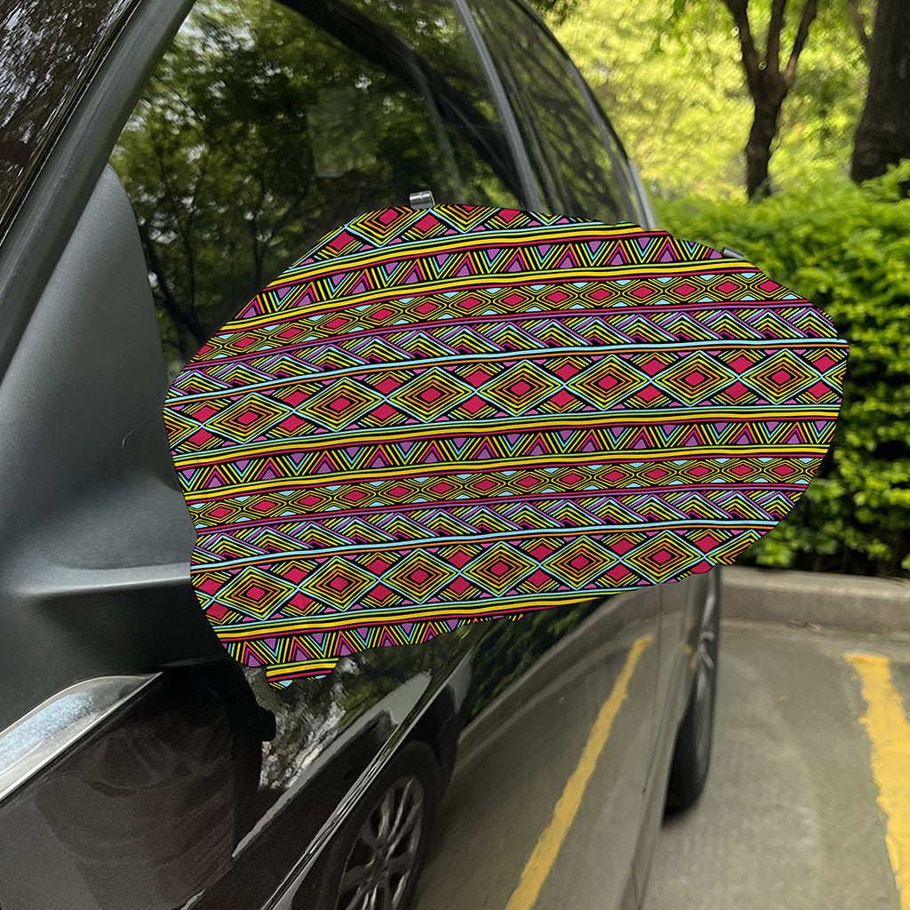 Colorful African Inspired Pattern Print Car Side Mirror Covers