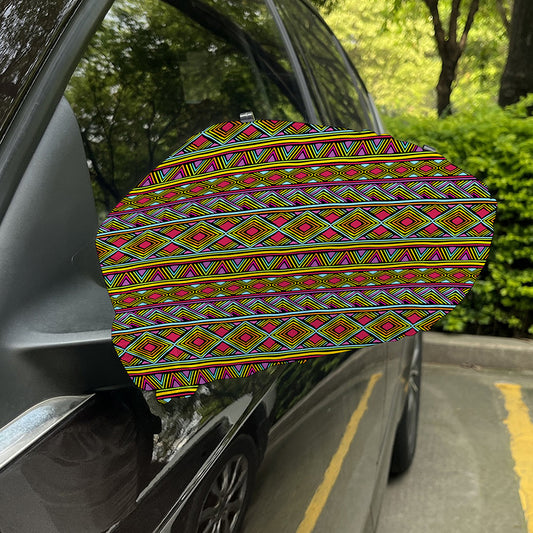 Colorful African Inspired Pattern Print Car Side Mirror Covers