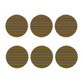 Colorful African Inspired Pattern Print Coaster Set