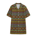 Colorful African Inspired Pattern Print Cotton Hawaiian Shirt