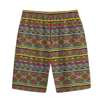Colorful African Inspired Pattern Print Cotton Shorts