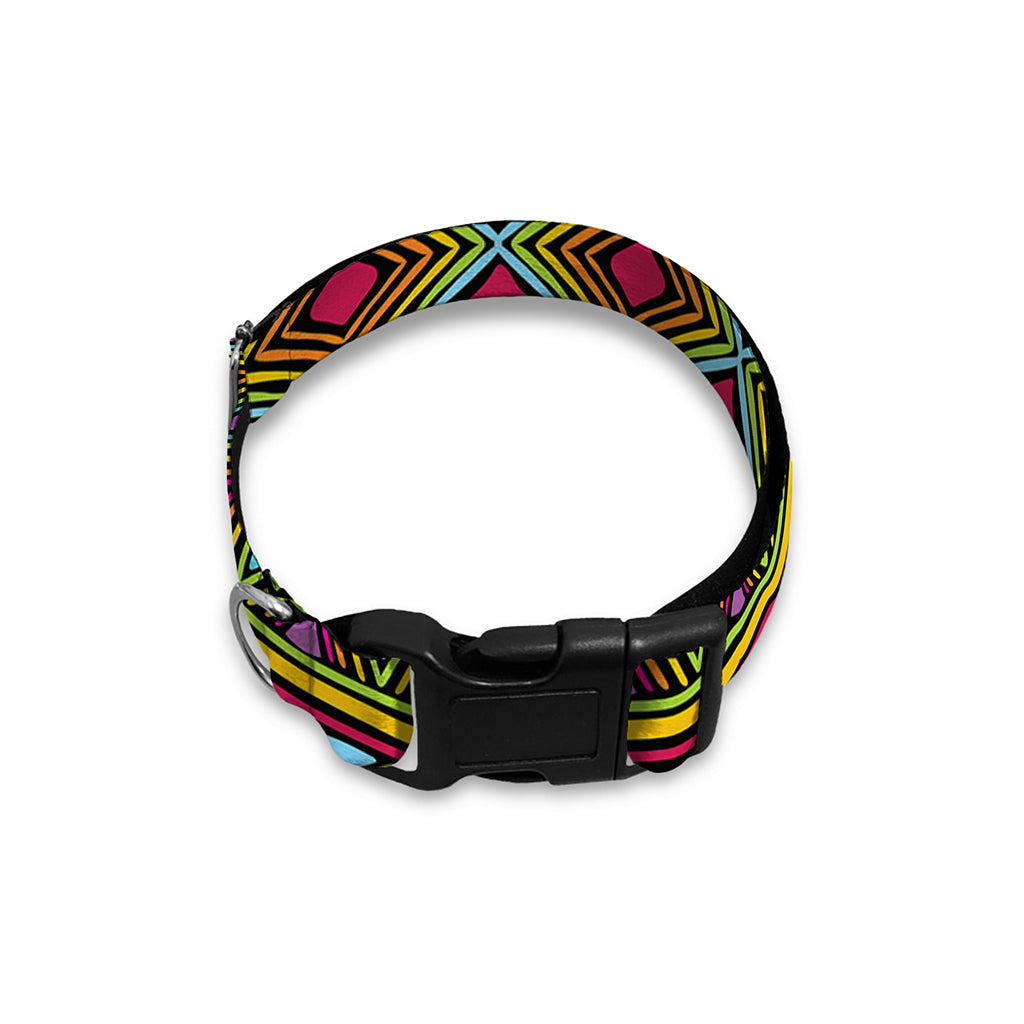Colorful African Inspired Pattern Print Dog Collar