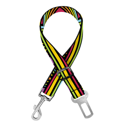 Colorful African Inspired Pattern Print Dog Seat Belt