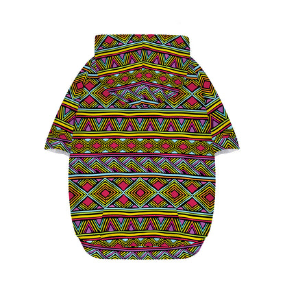 Colorful African Inspired Pattern Print Dog Zip Up Hoodie