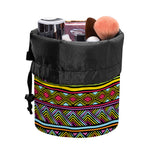 Colorful African Inspired Pattern Print Drawstring Makeup Bag